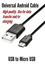 USB Cable For Android - 3 Feet - Black